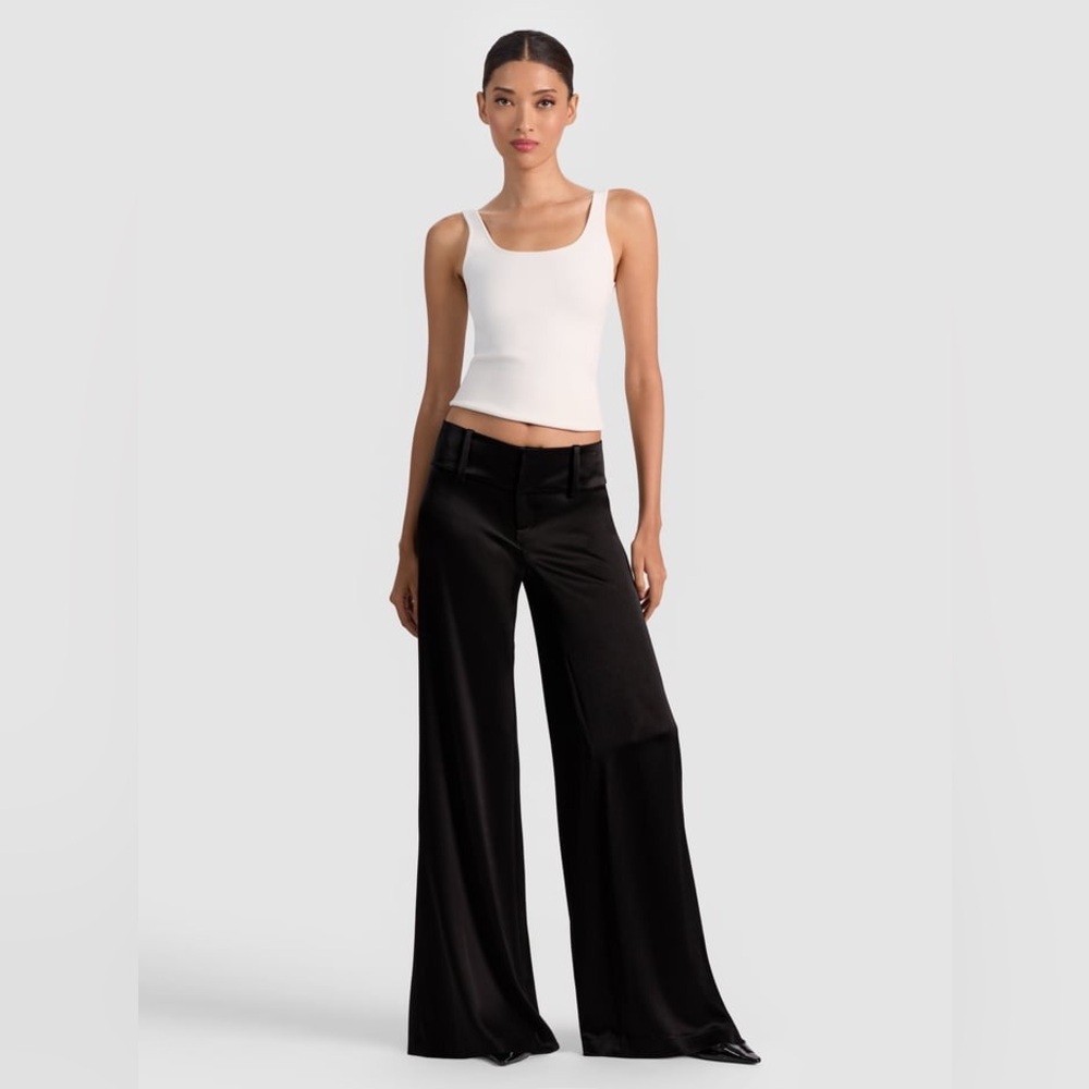 Alice + Olivia Black Wide-Leg Trousers